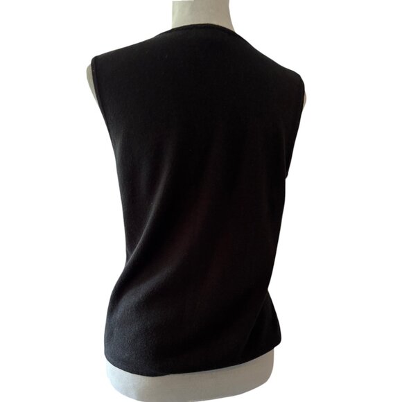 Designers Originals Petite black 2 piece beaded sweater tank w cardigan sz PM - Picture 3 of 16